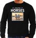 Bellatio Decorations Amazing Horses Dieren foto sweater wit paard - zwart - heren - cadeau trui witte paarden liefhebber XXL