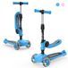 Trottinette enfant - Tricycle - Guidon réglable - Pliable - Siège amovible - Frein - Bleu