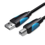 Watio Wave USB-kabel, USB 2.0 met mini-USB-stekker en USB Type-B-stekker, lengte 2 m, zwart