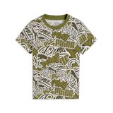 PUMA Essentials T-shirt met Scribble-print voor Heren, Groen, Maat 2-3Y