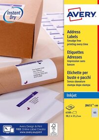 Avery White Mini Label - Inkjet - J8651