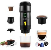 Merkloos Draagbare espressomachine 3-in-1 Campingkoffiezetapparaat Zwart