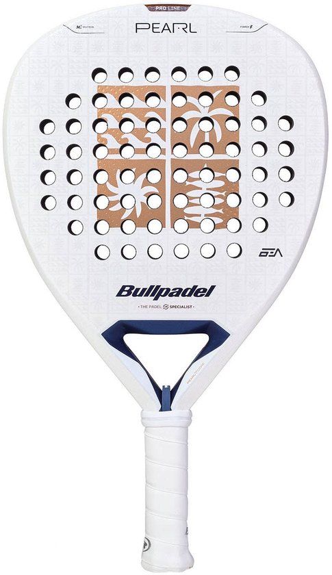 Bullpadel Pearl 2027 Padel Racket Diamant Bladvorm Blauw Goud Wit Competitiespeler Volwassenen L0 890 cm² 3 jaar garantie
