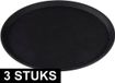 Merkloos Cosy & Trendy Dienblad - 3x - antislip - rond - 40 cm - zwart