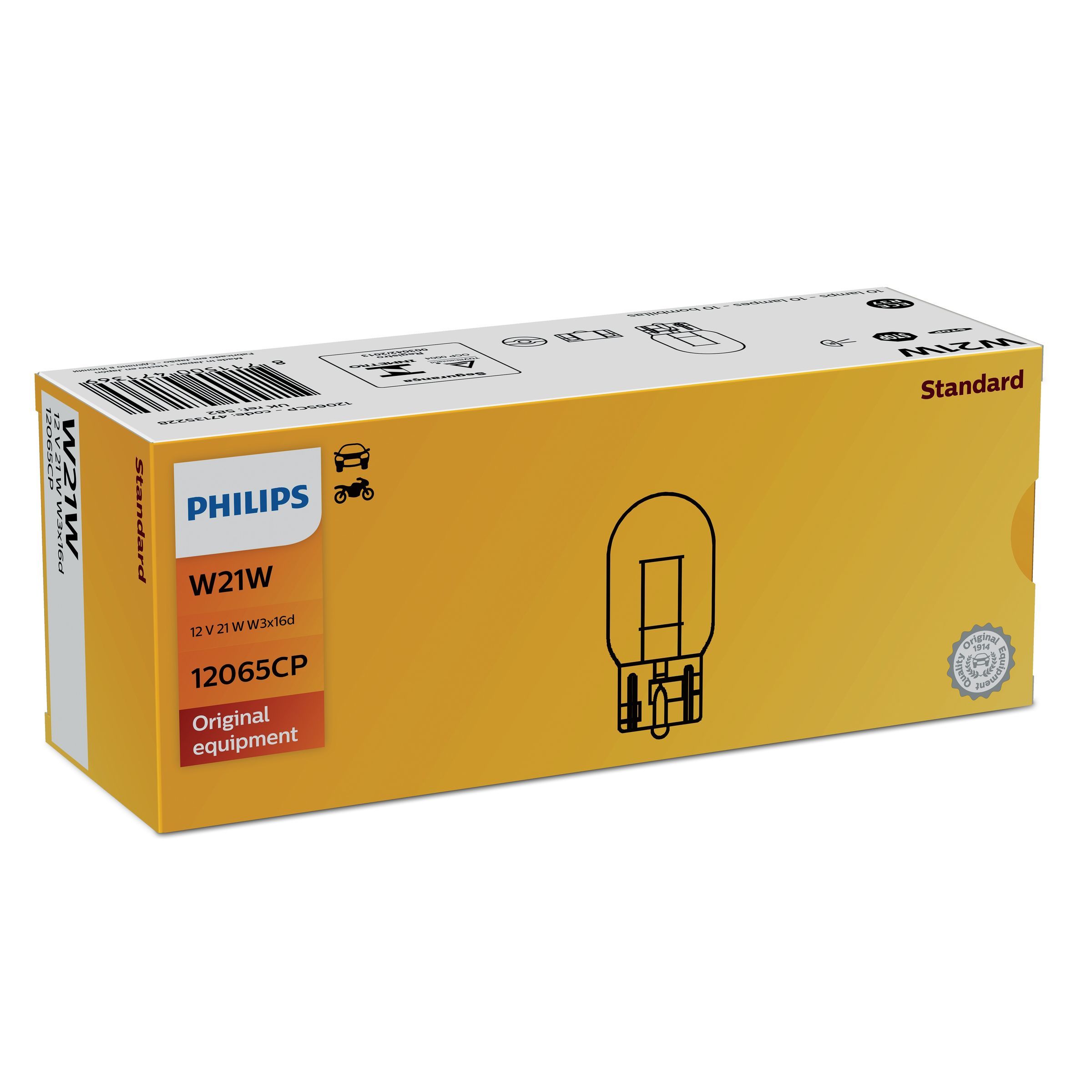 Philips Vision W21W 12V 21W - Parkeerlicht, Signalering, Stoplicht - 460 lm - 1 stuk