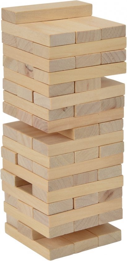 eichhorn Eichhoorn stapelspel, behendigheidsspel voor het hele gezin, Balance Tower gemaakt van onbehandeld hout, 54 delig, geschikt vanaf 5 jaar