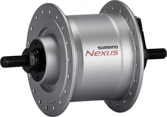 Shimano Nexus DH-C3000-3N naaf 3 Watt voor velgrem/schroefas zilver Uitvoering 36-gaats