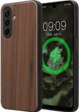 kwmobile Echt Houten Beschermhoes voor Samsung Galaxy A17 4G / 5G – Hout & TPU Cover – donkerbruin hout