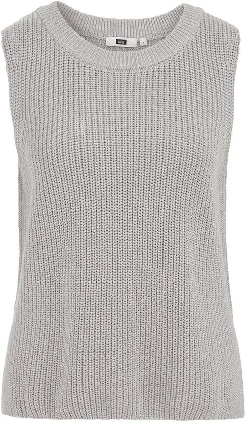 WE Fashion Dames gebreid singlet Lichtgrijs XXL