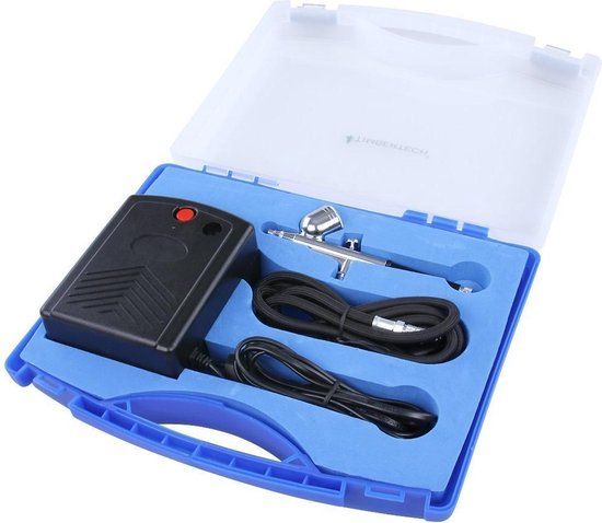 Timbertech ABPST04 Airbrush Compressor Set with Airbrush Gun - 4250787449219