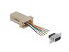 Delock 66759 D-Sub 9 broches femelle vers RJ12 6P/6C femelle adaptateur kit, Gris