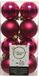 Decoris kleine kerstballen - 16x st - bessen roze - 4 cm - kunststof