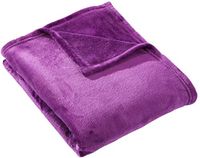 HYSEAS HS Fluwelen pluche plaid, fleece deken voor thuis, effen micro-pluche deken, 127 bij 152 cm, paars