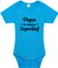 Bellatio Decorations Papa superlief tekst baby rompertje blauw jongens - Kraamcadeau/ Vaderdag cadeau - Babykleding 80
