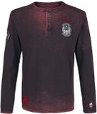 Rock Rebel by EMP Zwart-rood longsleeve shirt met print - Heren - 5XL