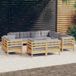 Prolenta Maison Exclusive - Tuinset voor de tuin, 11-delig, met grijze kussens, gemaakt van massief grenenhout