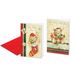 Set van 12 kerstkaarten in 2 motieven, formaat 12 x 18 cm, met gouden versieringen, gemaakt van hoogwaardig karton, gemaakt in Italië