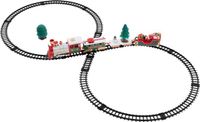 Merkloos / Sans marque Kersttrein - rijdend - 22-delig - batterijen - kerstboom treintje