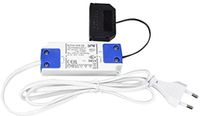 Merkloos LED transformator 12V met 6-voudige mini-AMP-verdeler en 1,5 m voedingskabel