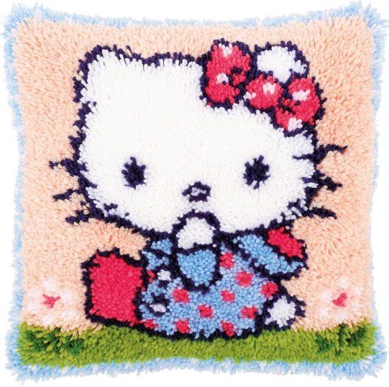 Vervaco Knoopkussen kit - Hello Kitty op het gras - PN-0156306