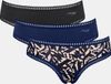 Sloggi Women GO Crush Hipster (3-pack) - dames slip - zwart - blauw - print