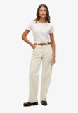 Superdry Dames Wide Leg Jeans Middelhoge Taille Katoen Desert Bone Off White