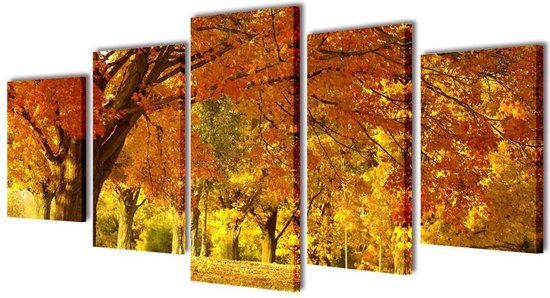 vidaXL Wandprintset esdoorn 100x50 cm canvas