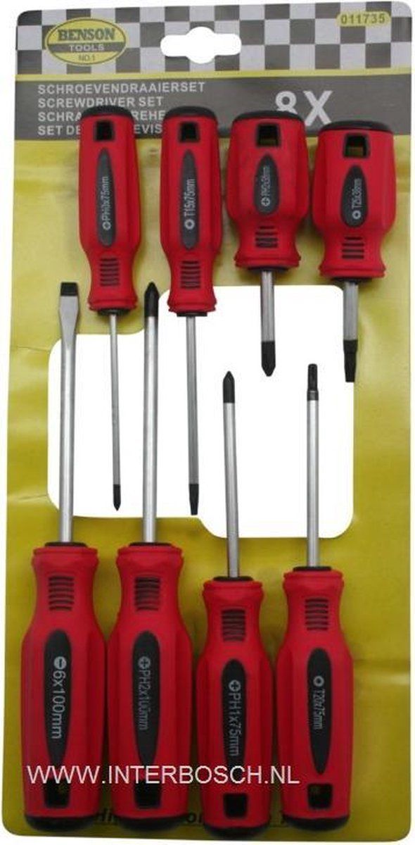Benson 8 delige schroevendraaier set profi | 8719274348320