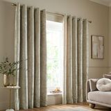 Catherine Lansfield Gordijn van gecrasht fluweel met ophangogen, polyester, naturel, 229 x 229 cm