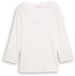 Tom Tailor - Slim fit shirt met lange mouwen en glitterlogo - Maat XXL - Whisper White