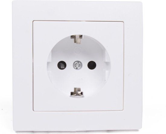 Enzo Benson Inbouw stopcontact - randaarde - strak design - wit