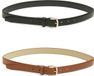 PIECES PCOLINE 2-PACK JEANS BELT NOOS PU Riemen Vrouwen Zwart Polyester Goudkleurig