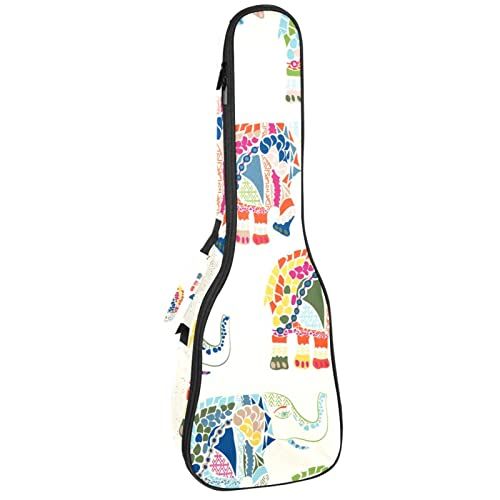 Mersov Concert Ukelele Rugzak, Heavy Duty Ukulele Case Tas met Opslag, Sopraan Concert Tenor Ukelele 10 MM Gewatteerde Tas Olifant Retro