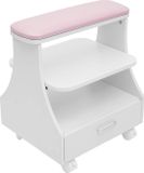 StarTech Mobiele make-up trolley - salon trolley - voor manicure en pedicure - met houten frame - draagvermogen 50 kg - met wielen - roze