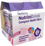 Nutricia NutriniDrink Compact Multi Fibre Aardbeiensmaak 4x125ml