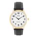 Q&Q C14A-500PY Montre Homme Analogique Bracelet Cuir Noir Acier Argenté Doré