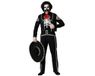 Atosa Zwart Mexicaans skeletkostuum met jas voor heren, volwassenen, XL
