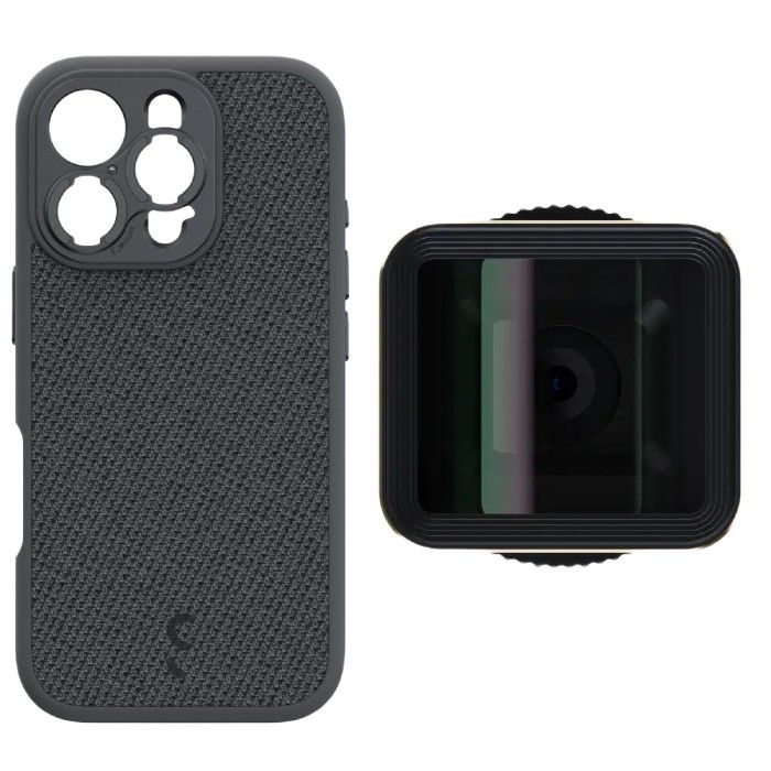 ShiftCam iPhone 16 Pro Case Dark Grey Fabric + LensUltra 1,55x Anamorphic