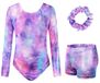 Maillots de gymnastique pour filles, manches longues avec paillettes