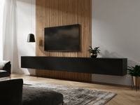 KINGSTON meuble TV-HiFi 2 portes battantes 245 cm noir mat
