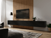 KINGSTON meuble TV-HiFi 2 portes battantes 245 cm noir mat