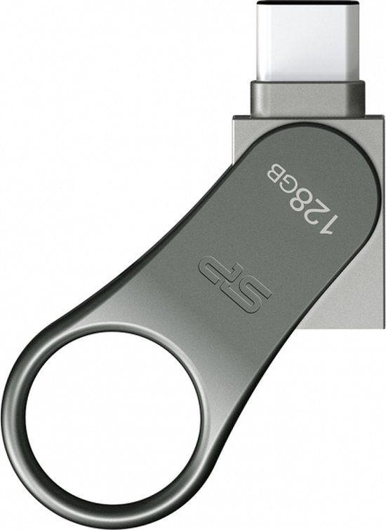 Silicon Power Mobile C80 USB-stick - 128GB - Grijs