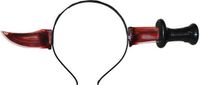 Funny Fashion Halloween/horror verkleed diadeem - mes door hoofd - kunststof - verkleedaccessoires