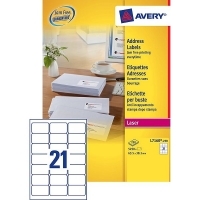 Avery zweckform L7160-250 quickpeel adresetiketten 63,5 x 38,1 mm (5250 etiketten)