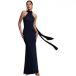 Goddiva Robe dos nu en satin scuba et velours femme Maxi