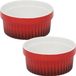Excellent Houseware Creme brulee schaaltjes - 2 stuks - Rood - Ø 9 cm - Porselein