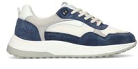 Manfield - Blauwe suède sneakers met leren details - Maat 47