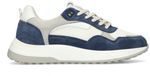 Manfield - Blauwe suède sneakers met leren details - Maat 47