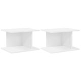 vidaXL - Nachtkastje - Set van 2 - Wit - 40 x 30 x 25 cm - Bewerkt hout