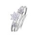 Lucardi Dames Zilveren ring bloem met zirkonia voor dames - Ring - 925 Zilver - Zilverkleurig - 17 / 53 mm